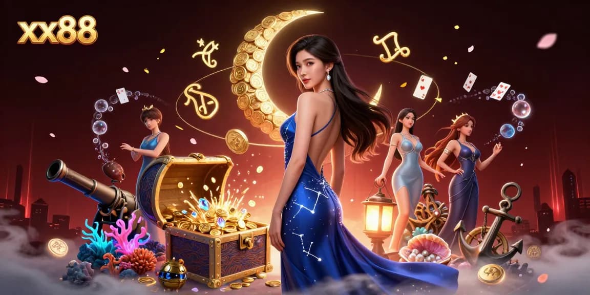 Experience the thrill of xx88 with our vibrant, immersive casino illustration packed with action and energy.