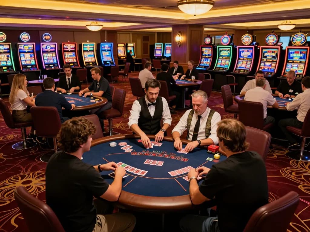 Events at MV66 feature engaged players at poker tables illuminated by warm casino lights.