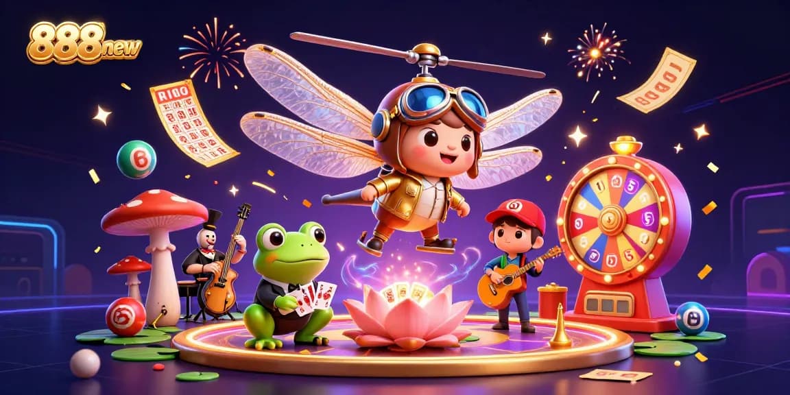 Experience thrilling gameplay at 888new with a vibrant casino scene featuring engaging characters and dynamic elements.