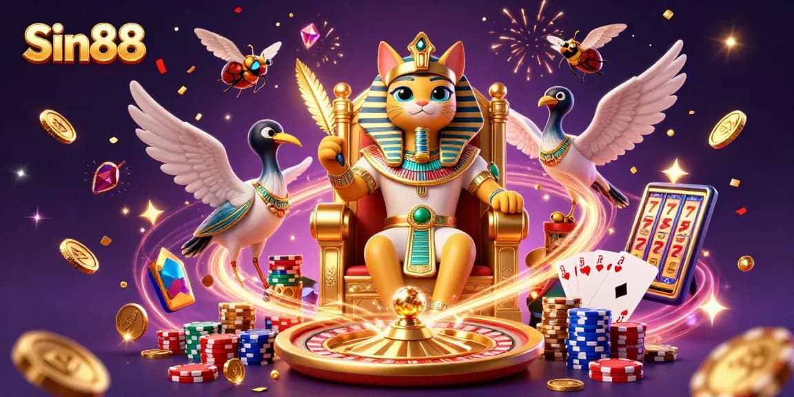 Experience thrilling games at Sin88 with vibrant characters, dynamic casino elements, and an engaging atmosphere.