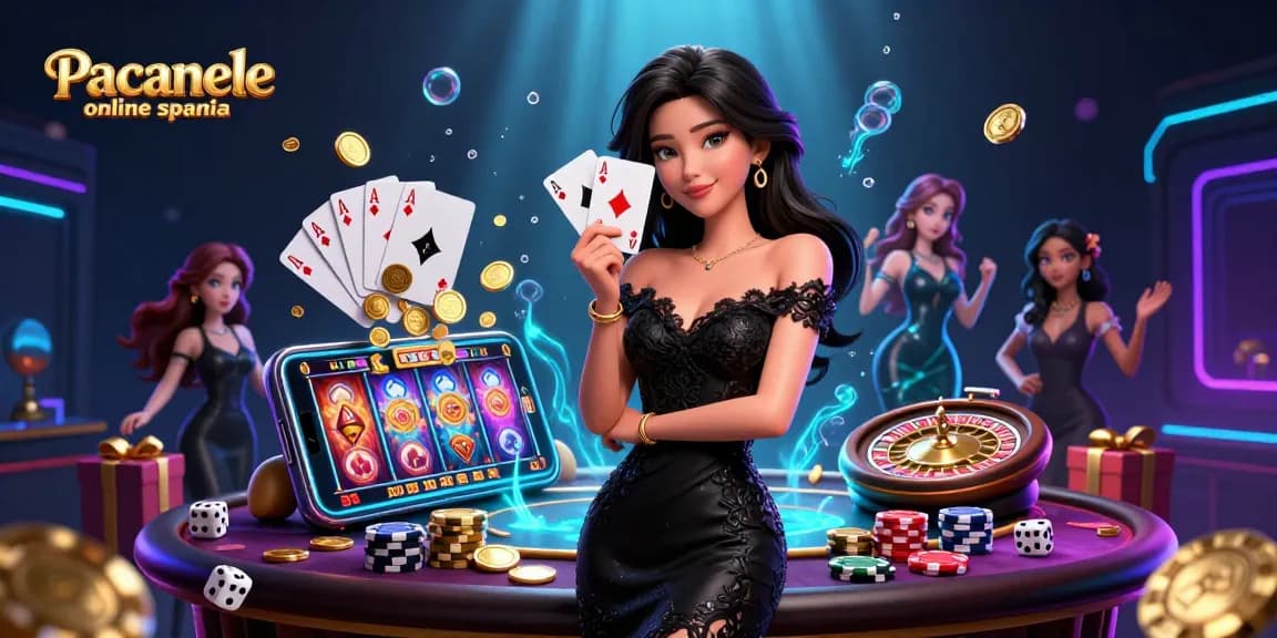 Enjoy exciting Pacanele online spania gameplay with colorful slot games and engaging casino elements.