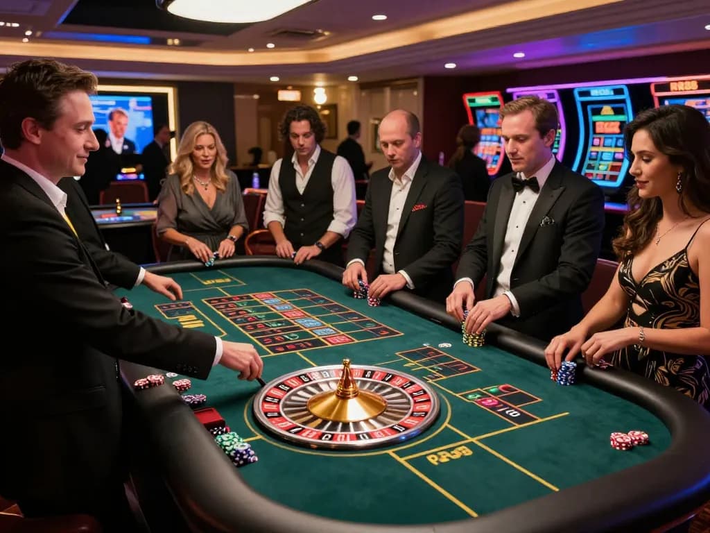 Experience the excitement of RR88 with players placing bets at a thrilling live roulette table