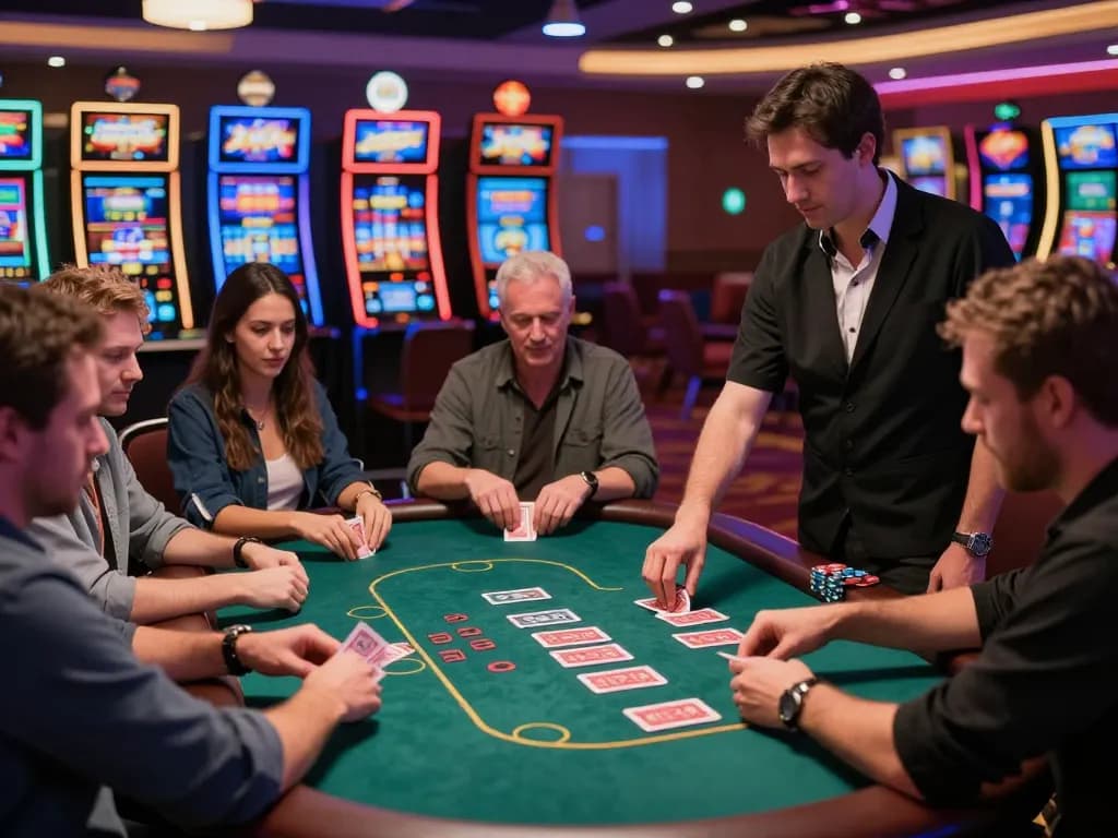 Players enjoying an engaging game of poker at O8 casino, capturing the excitement and strategy of the gameplay.