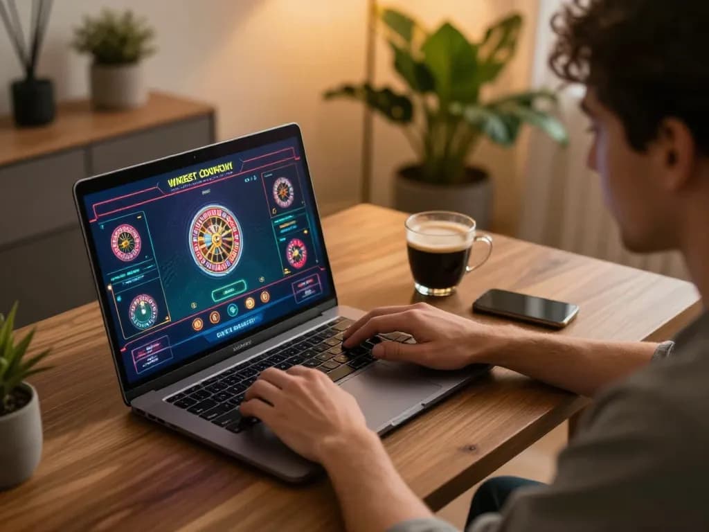 Participate in exciting online gaming with gg88live on your laptop, featuring roulette gameplay in a cozy setting