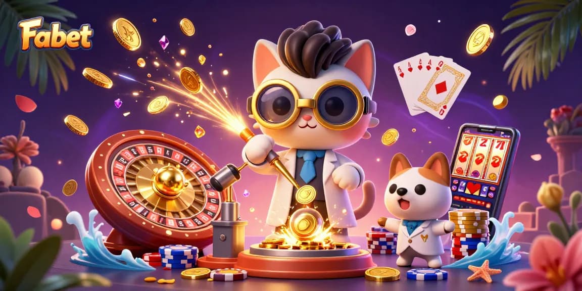 Experience the thrill of Fa bet with a whimsical lab scene filled with casino elements