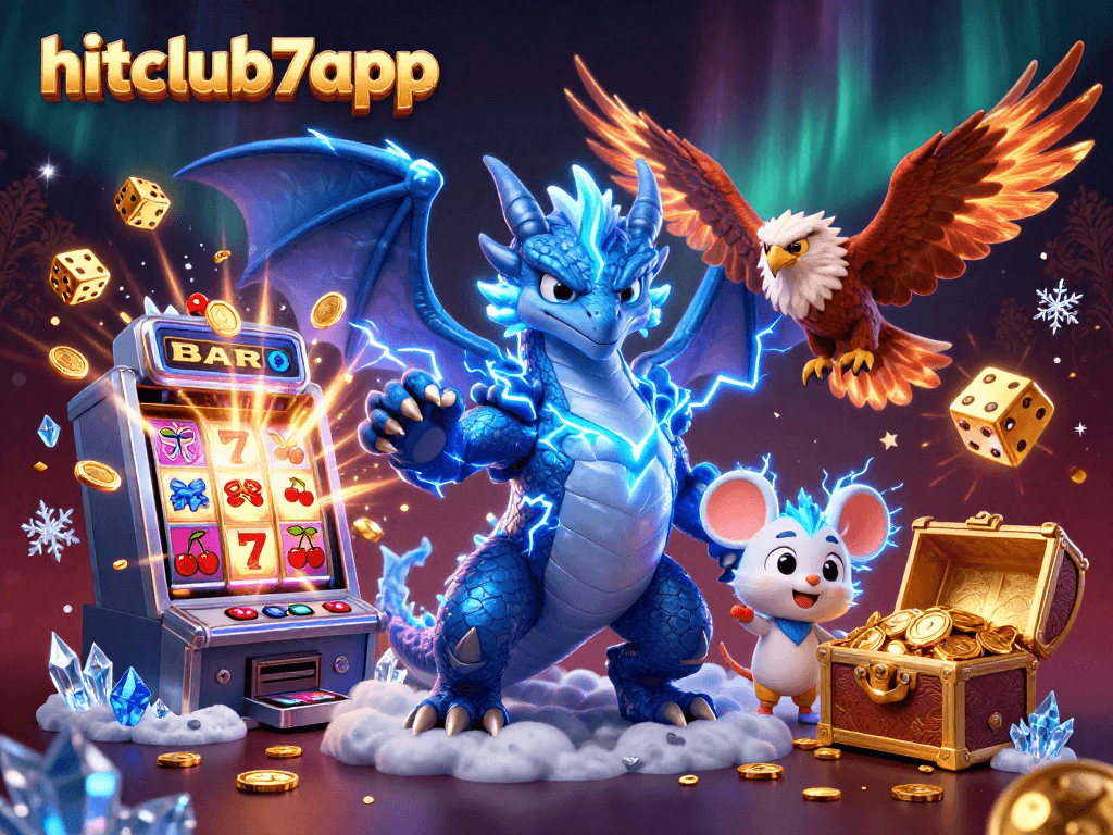 Experience thrilling jackpots at hitclub7app with vibrant casino visuals showcasing exciting games and characters.