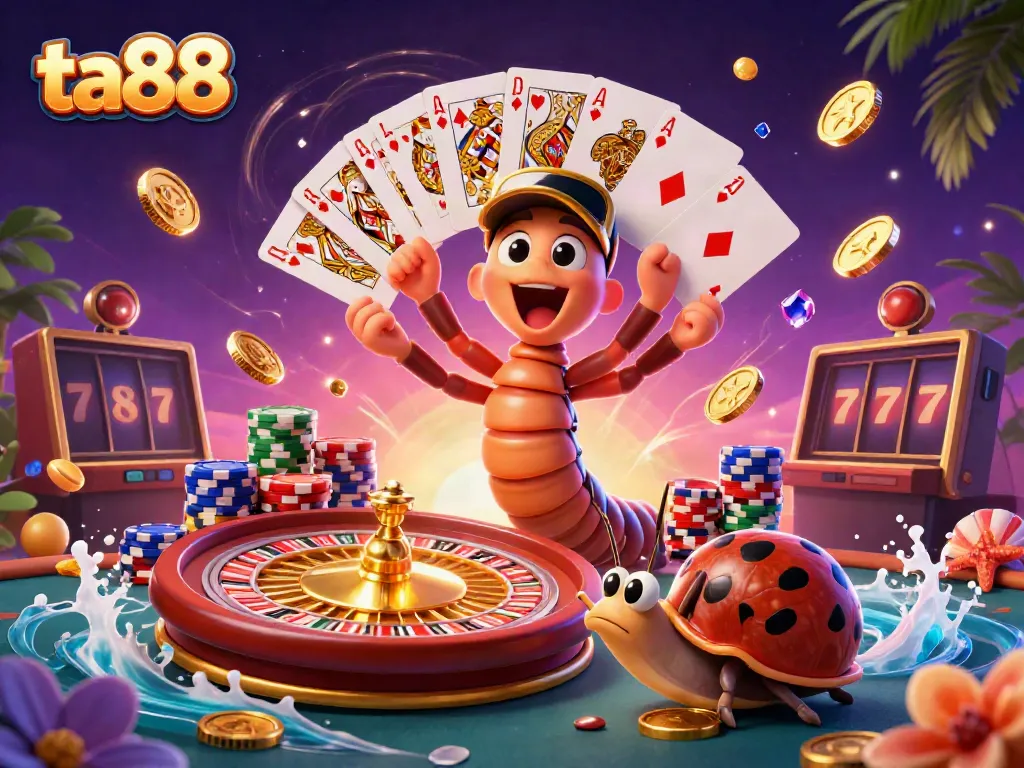 Experience energizing gameplay at ta88 with colorful stacks and a lively cartoon dealer.