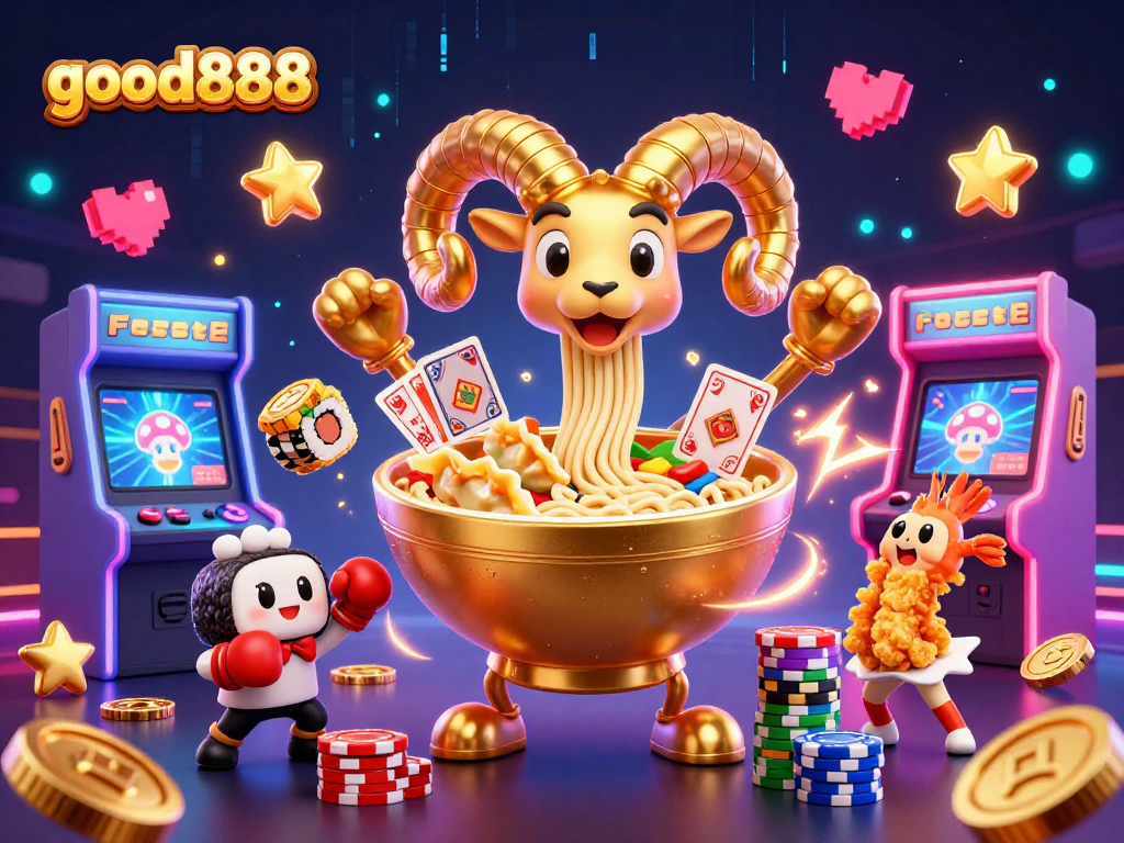 Engage with good888’s exciting online casino games featuring vibrant characters and neon visuals