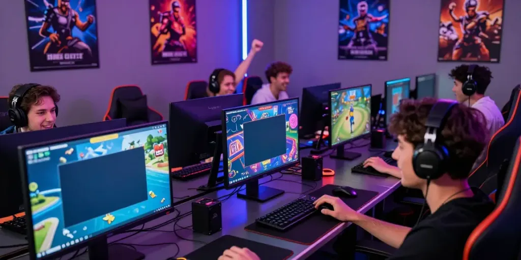 Engaging online gaming experience at https://nbet.group/ with players immersed in colorful games.