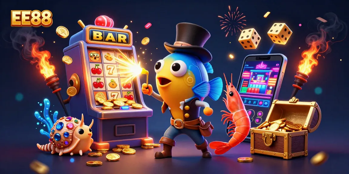 EE88 invites players to experience a vibrant 3D underwater casino world filled with treasures.