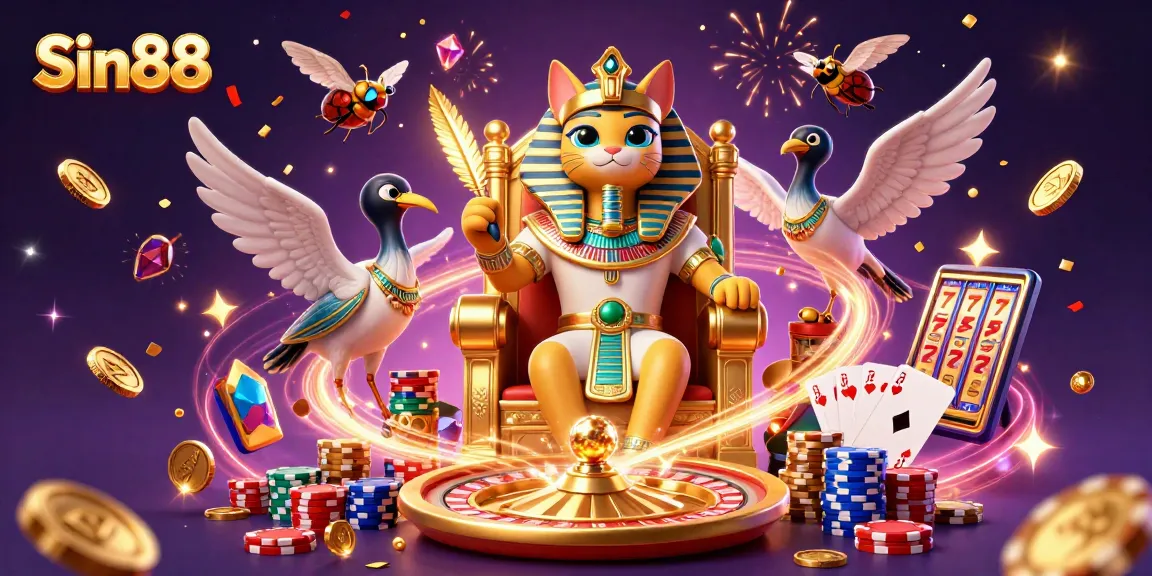 Experience thrilling games at Sin88 with vibrant characters, dynamic casino elements, and an engaging atmosphere.