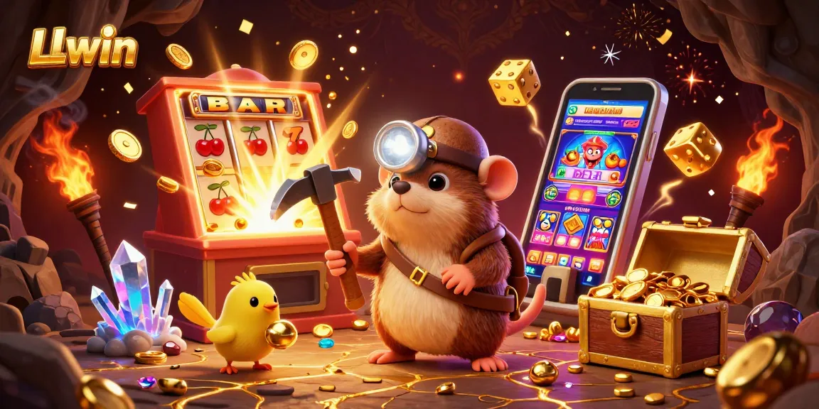 Engage in thrilling action with LLwin while enjoying a vibrant slot machine symphony of treasures