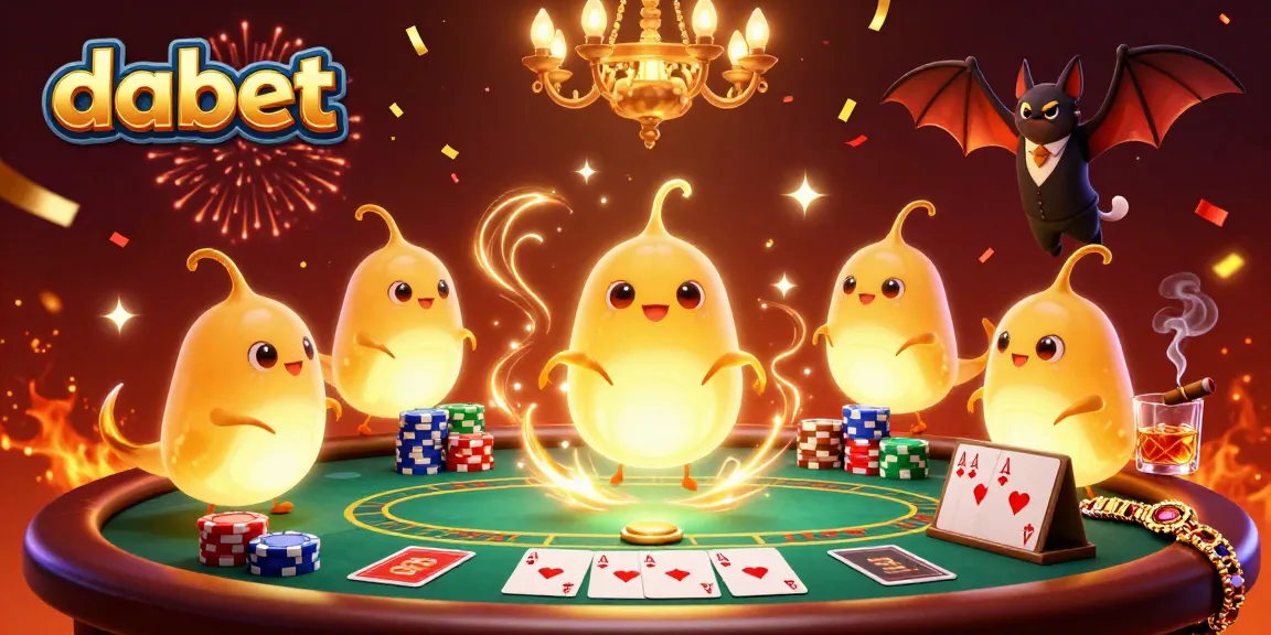 dabet's vibrant casino scene illuminated by glowworms and a bat dealer, creating an engaging gaming atmosphere.