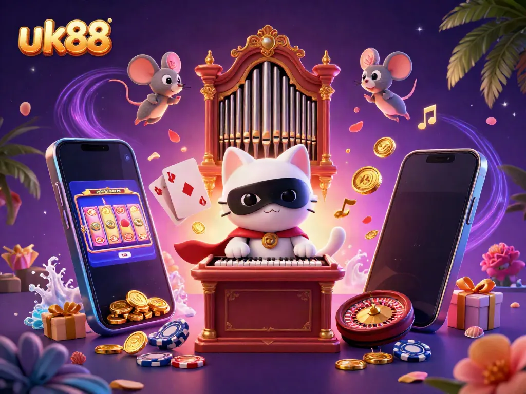 Experience the excitement of winning with uk88 in a vibrant, detailed casino scene.