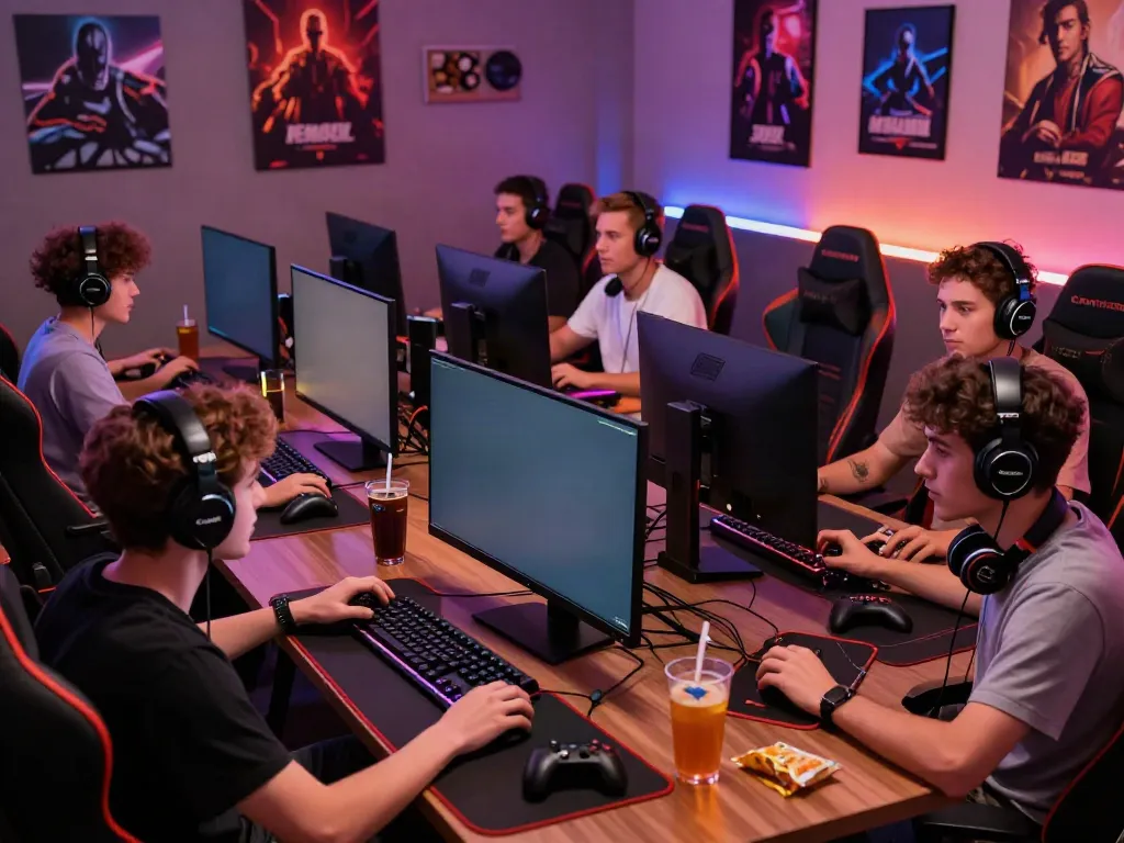 Exciting gaming scene at https://choinohu.vip/ with players immersed in competition.