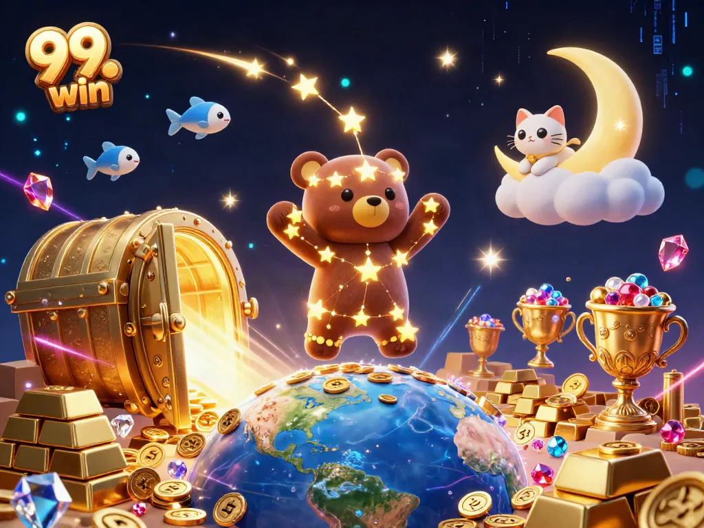 Experience the thrill of 99 win with magical earnings and vibrant casino elements.