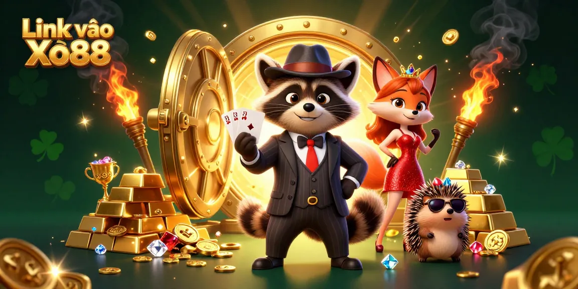 Experience the thrill of Link vào Xo88 with vibrant characters in a rich casino setting.
