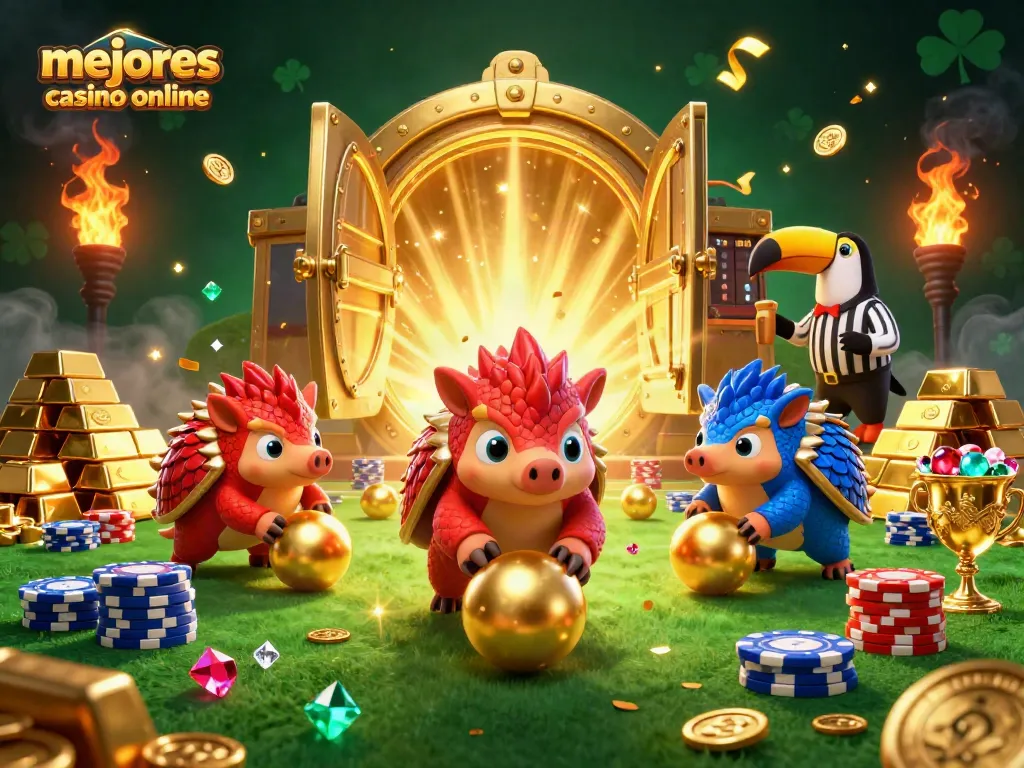 Los mejores casinos online presentan rivales pangolines compitiendo en un juego de azar rodeados de tesoros y emoción.